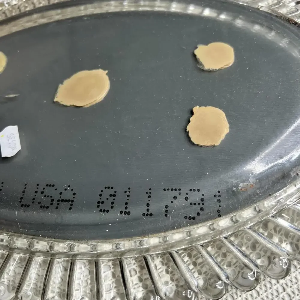 Vintage Oval Glass Vanity Mirror Tray‎ Clear Scalloped Edge Made In USA Decor